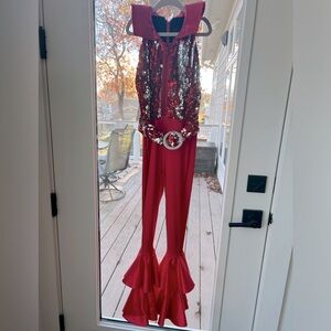 Weissman red, silver sequins costume